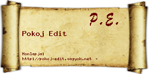Pokoj Edit névjegykártya